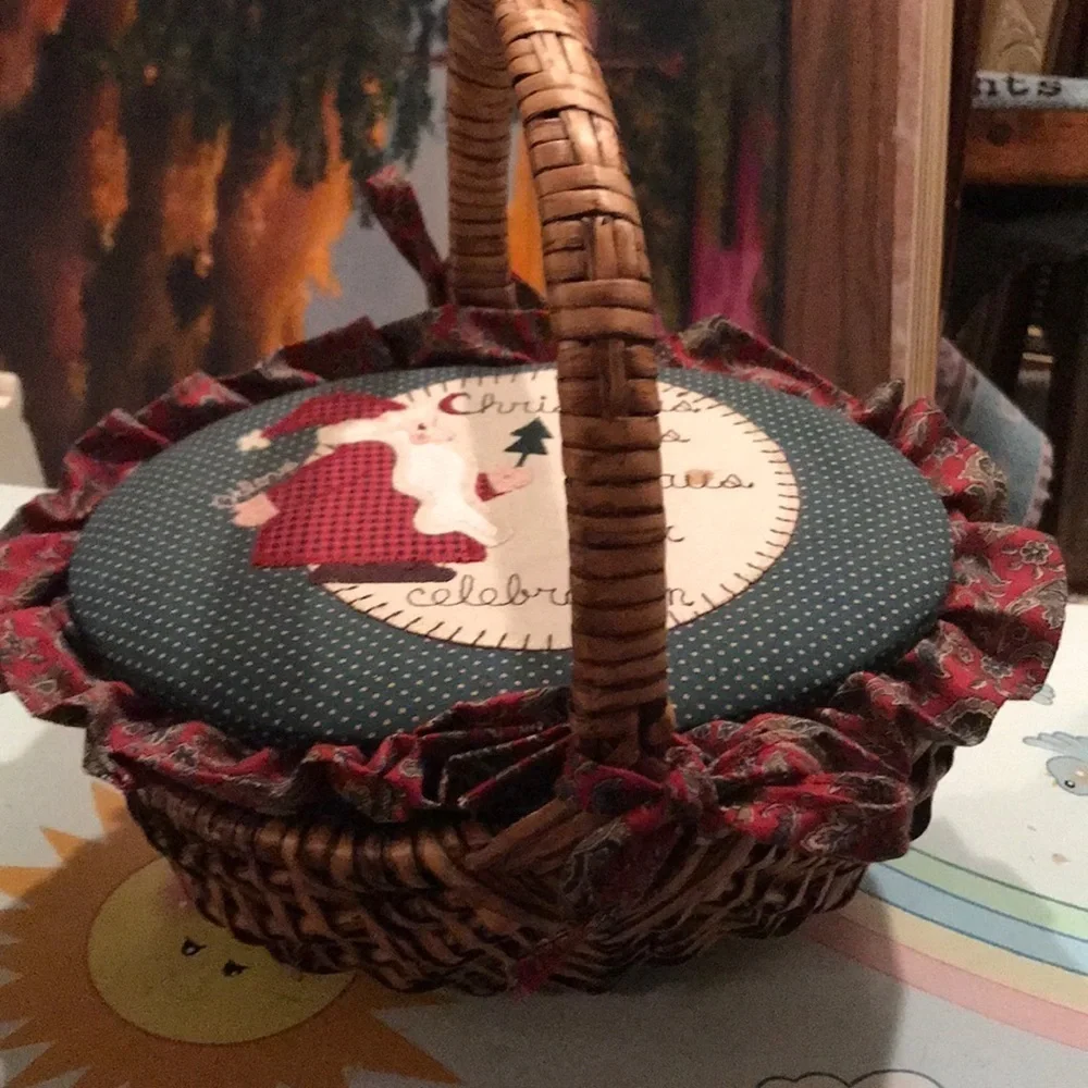 Rare Vintage 1970’s Hand woven Santa Basket